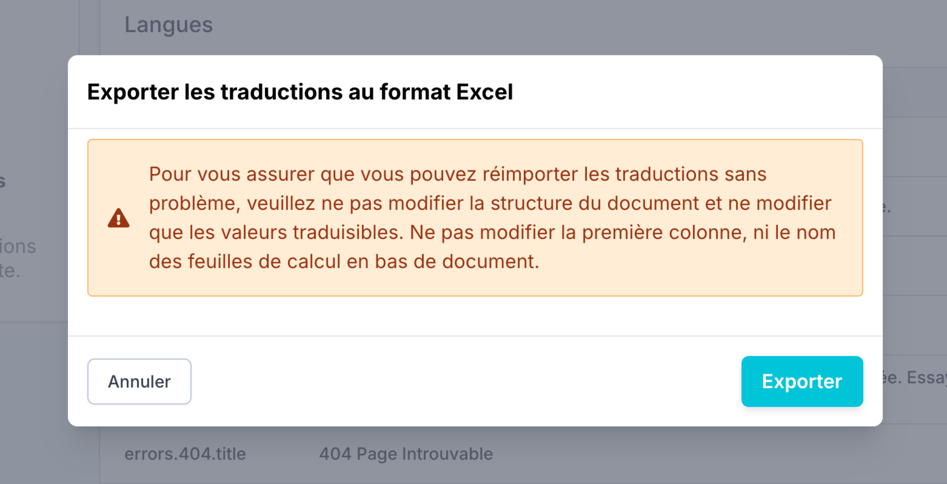Lochness CMS Export des traductions